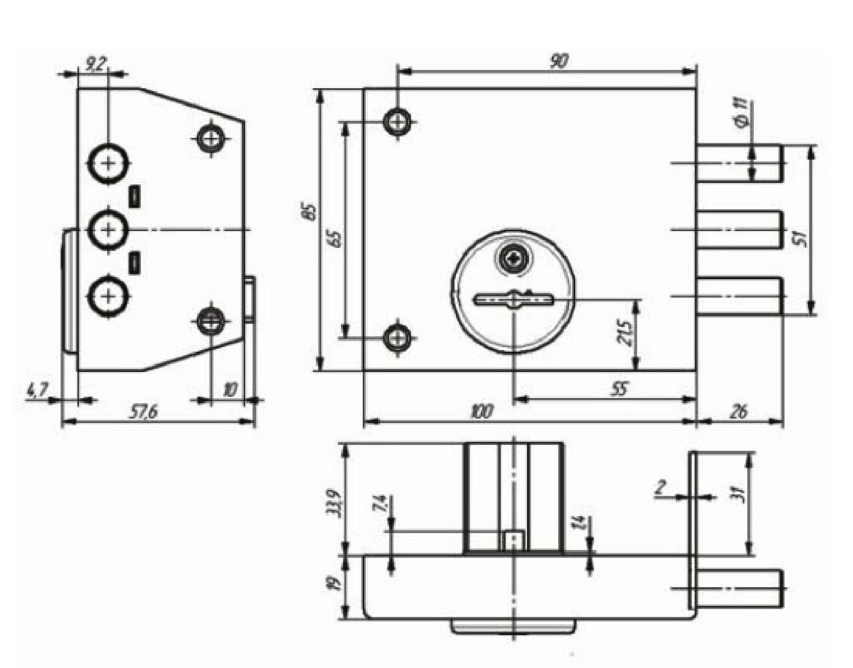 Замок Зенит ЗН 4-1 медь