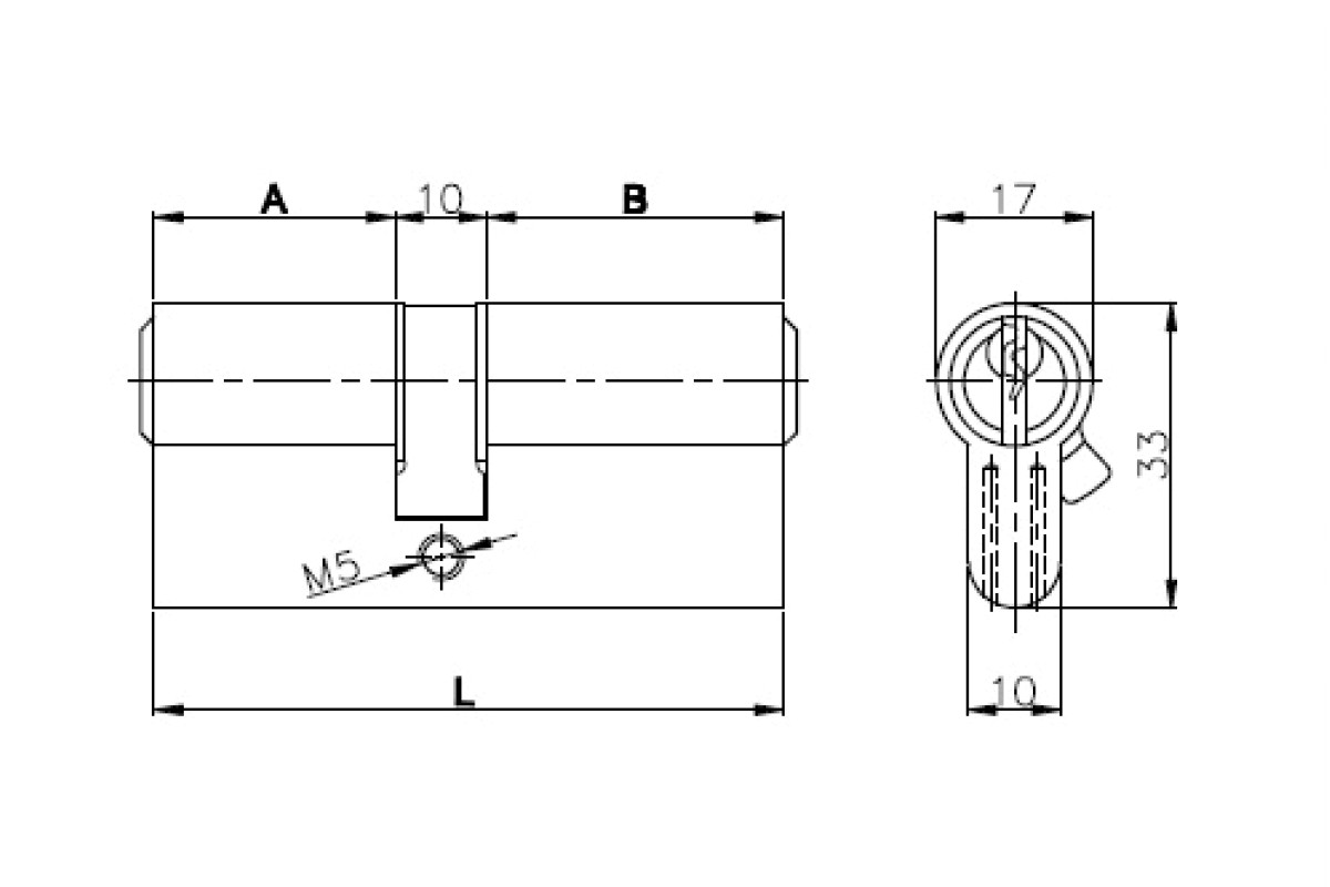 Цилиндр Kale kilit 164 GN/80mm (30+10+40) PB ник. 3кл.