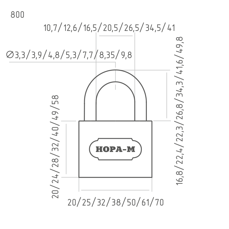 Замок ЗН-800-60 мм Нора-М