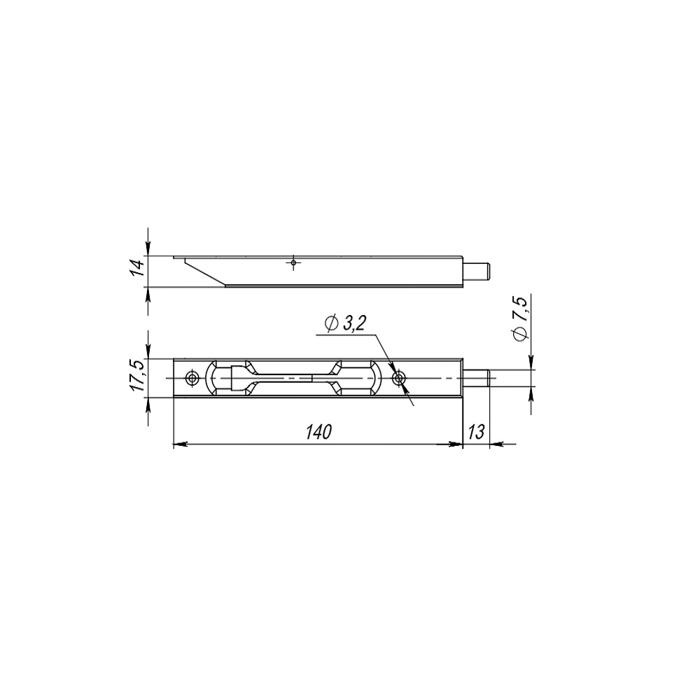 Ригель торцевой FB 140-16 черный Fuaro