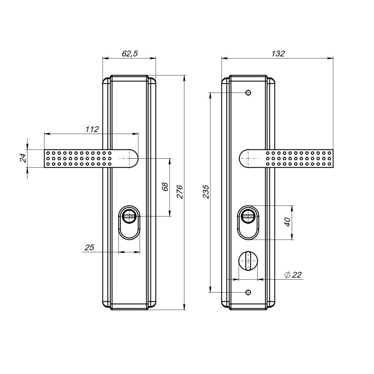 Ручка на китайскую дверь ZH-6602 универсальная усиленная