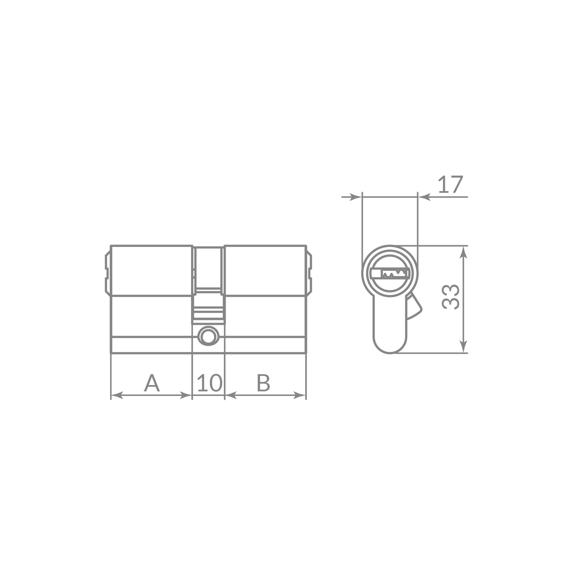Цилиндровый механизм Z3000Key60(25+10+25) СP хром (Пунто)