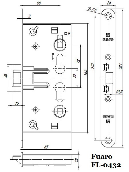 Корпус для противопожарных дверей Фуаро FL-0432