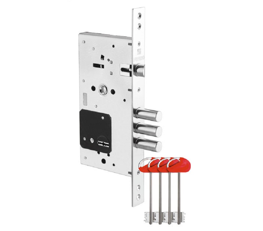 Замок врезной сувальдный MDV25/S-60.85.3R16 4key (удлин.ключ) (Фуаро)