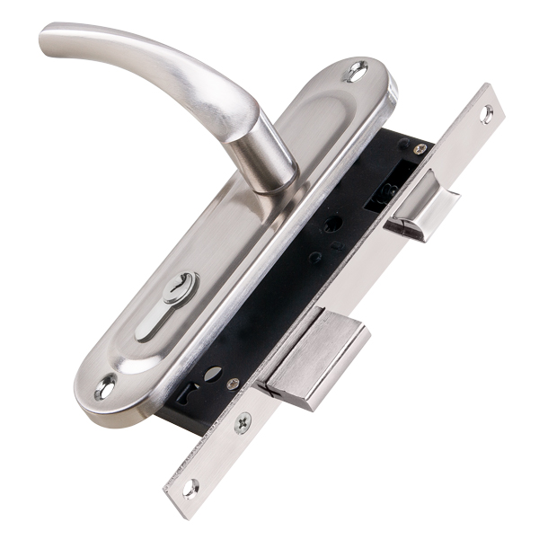 Замок (Пунто) цилиндровый в комплекте с ручкой LOCKSET16.CRONA.4070-1 SN мат.никель