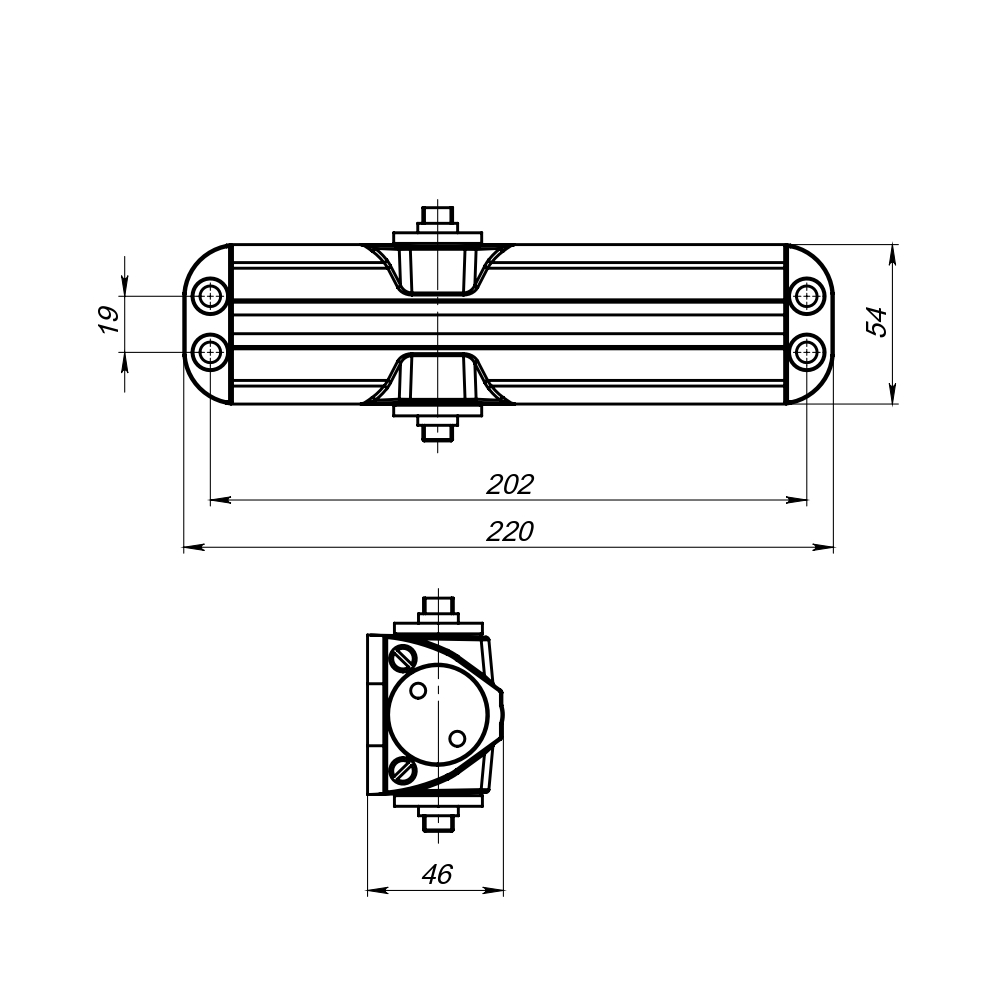 Доводчик (Фуаро) дверной DC20-5/TS-68 AL до 110 кг (алюминий)