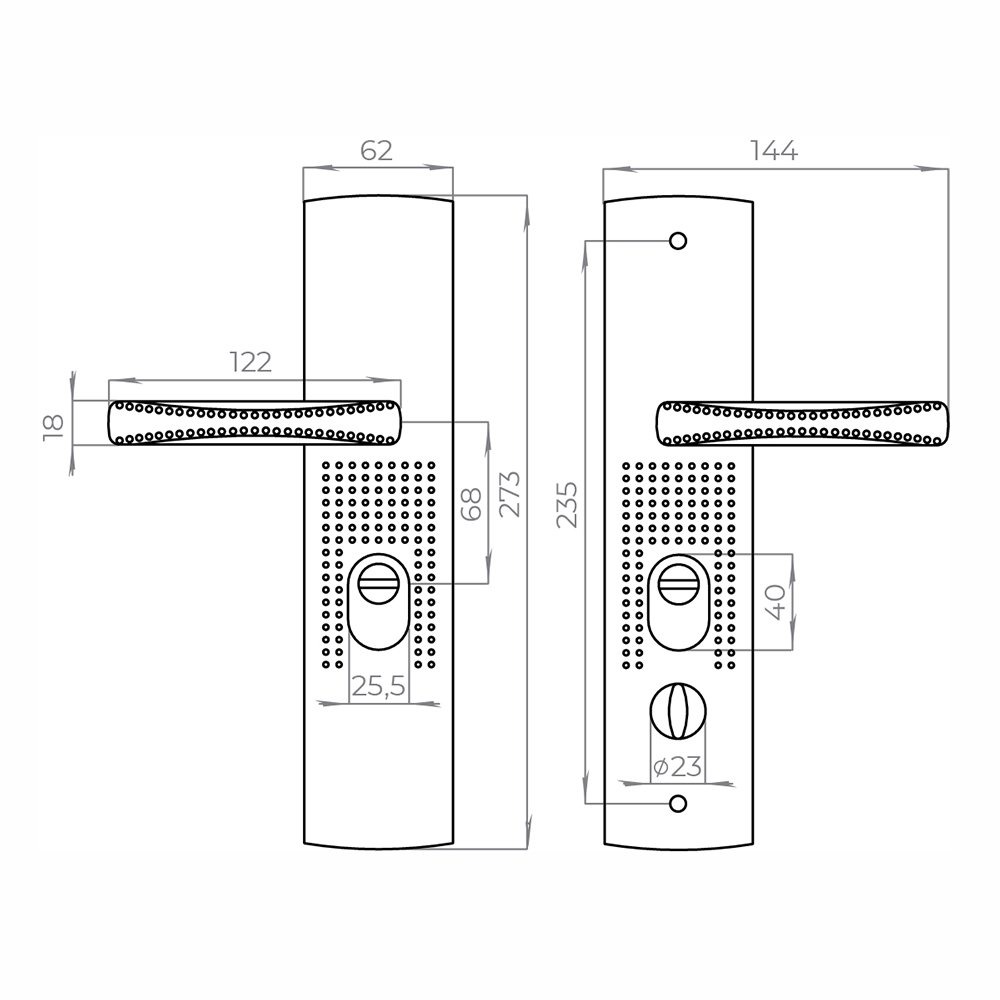 Ручка на планке P.UNI.CH-222 универсальная (Аякс)