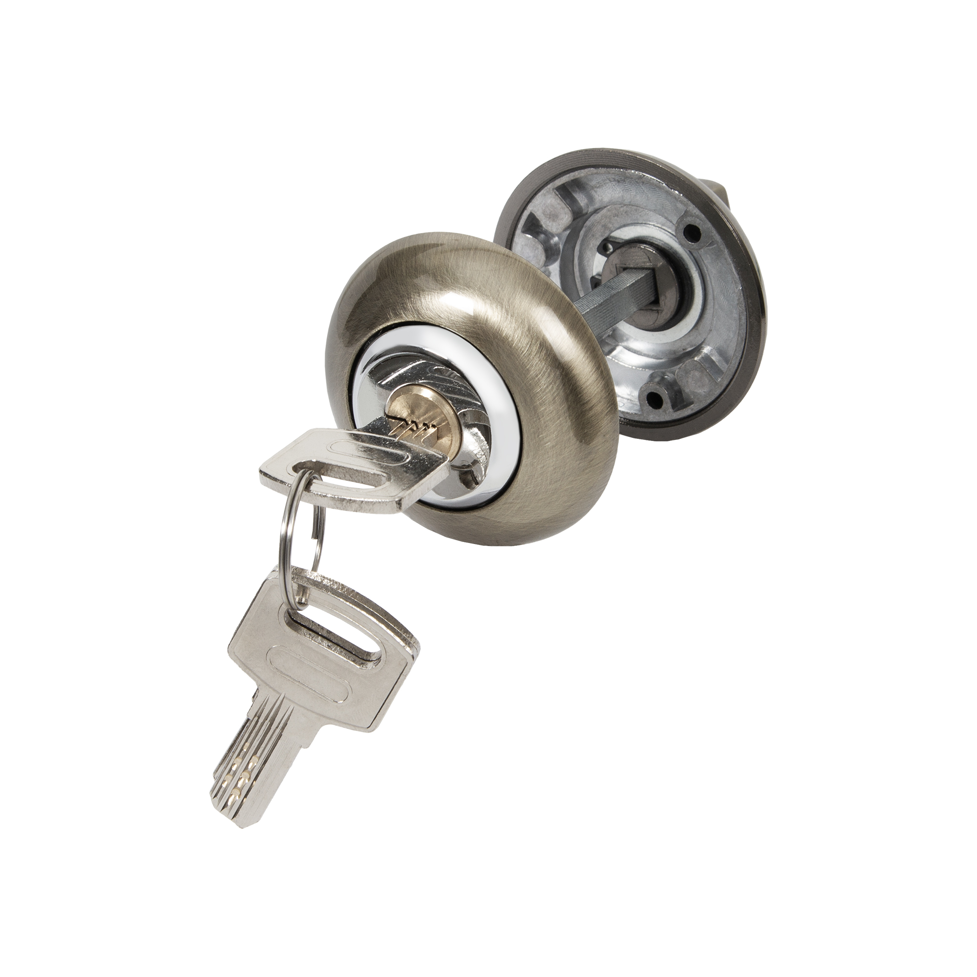 Ручка поворотная (Аякс) с фиксацией ключом BK6.FIX.JR AB-7 бронза